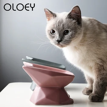 

Ceramics Pet Dog Feeders Drinker Bowls Cat Ear Shape Anti Skid Outdoor Travel Food Water Bowls Dish For Dog Cat Puppy Supplies