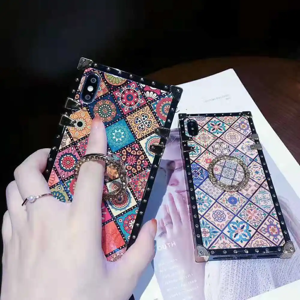 Модный Роскошный чехол с отделкой в этническом стиле для iPhone X 7 8 11 6 plus XR MAX Samsung Galaxy