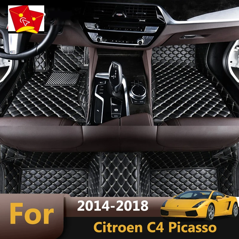 Коврики кожаные для Citroen C4 Picasso 5 мест 2014 2015 2016 2017 2018 ковровый Декор | Автомобили и