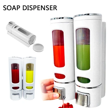 

400/800ML Liquid Soap Dispenser Wall Mount Double Hand Kitchen Hand Sanitizer Soap Bottle for Kitchen Bathroom Accessories
