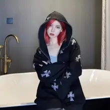 

Women's Autumn Jackets Zip Women Sets Rhinestone Hoodies Gothic Harajuku Y2k Sweatshirts Oversized 2021 Za Winter Women Clothes