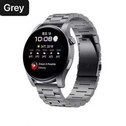 Premium Titanium Alloy Strap - Universal Smartwatch Stainless Steel Bracelet Band, 22mm/20mm - 22mm (Grey)