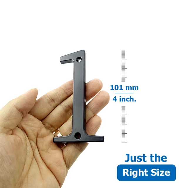 Fekete 4 "101Mm-Es Modern Házszám A Ház Ajtó Címe Otthoni Szám Számjegyek Cink Ötvözet Nagy Postafiók-Cím Jel #0-9 - Image 3
