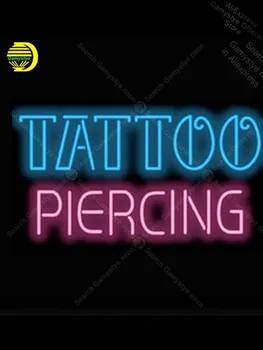 

NEON SIGN For Tattoo Piercing real GLASS BEER BAR PUB wall windows shop cubs neon sign Light Advertisement Custom Business Signs