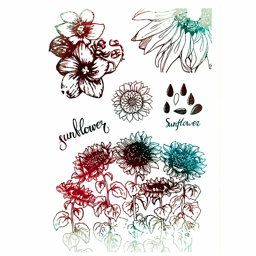 PANFELOU 11*16 Sunflower garden Transparent Clear Silicone Stamp/Seal DIY scrapbooking/photo album Decorative clear stamp sheets
