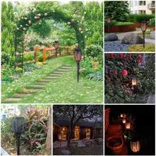 3 режима солнечной энергии уличный светодиод водонепроницаемый пламя мерцающий пейзаж садовый фонарь светильник Точечный светильник наружная лампа