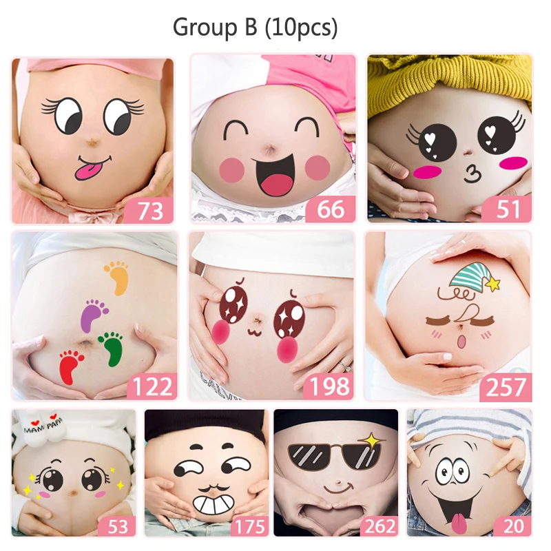 newborn lifestyle photos Belly Stickers Cute Photography Props Woman Pregnant Smiling Face Belly Stickers Mum Maternity Accessories baby boy souvenirs and giveaways	 Baby Souvenirs
