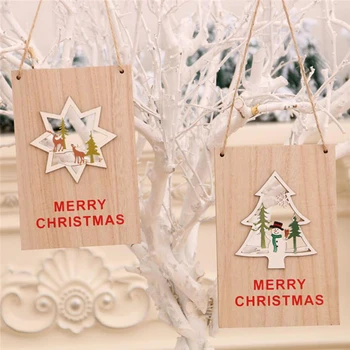

1PC 2D 3D Christmas Ornament Wooden Hanging Pendants Star Xmas Tree Bell Christmas Decorations For Home Party New Year Navidad