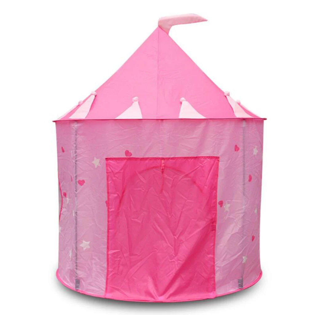 Portable Travel -up Play Tent Pink Girls Playhouse Castle House Hut Toy