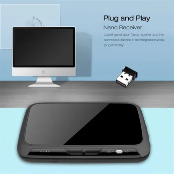 

H18 Mini GFSK 2.4GHz Wireless Keyboard Air Mouse Large Full Screen Touchpad Backlight Two Operation Modes