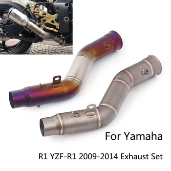 

51 mm Mid Pipe for 2009-2014 Yamaha R1 YZF-R1 Motorcycle Middle Link Pipe Slip On Side Exhaust Stainless Steel Delete Catalyst