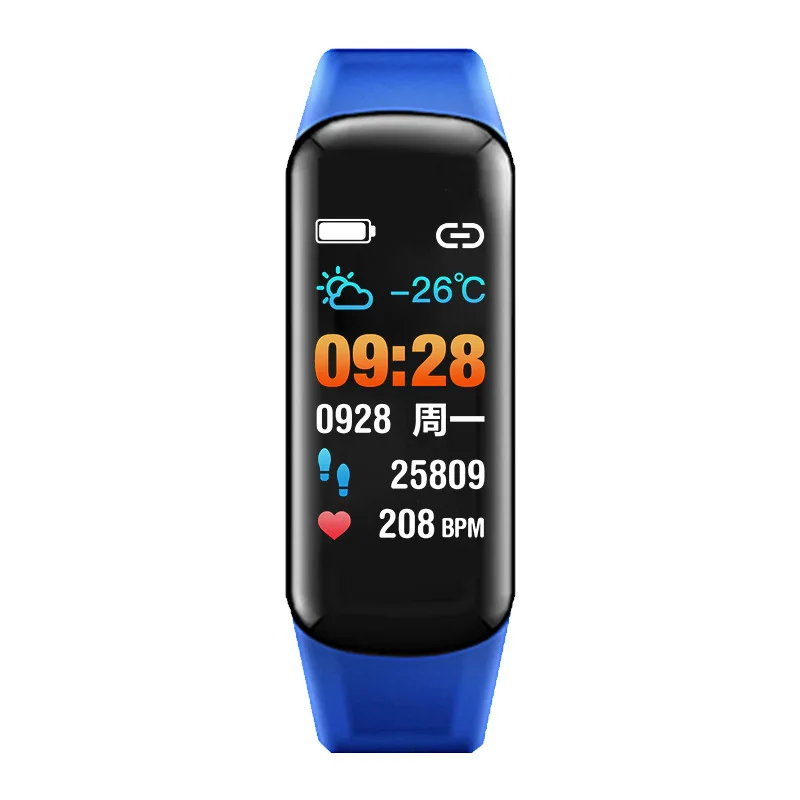 Smart Bracelet 1" AMOLED Colorful Screen Heart Rate Fitness Tracker Bluetooth Waterproof Sport Smart Band Health Wristband 