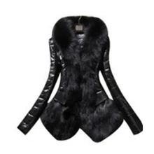 Liva/женское пальто из искусственной кожи с искусственным мехом, повседневное пальто размера плюс, черное пальто с воротником из искусственного меха