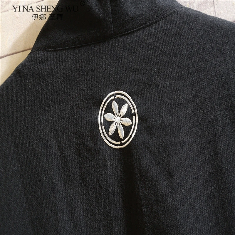 Summer Men\'s Haori Cardigan Kimono Samurai Japanese Clothing Robes Stand-up Collar Loose Print Yukata Streetwear Asian Clothing