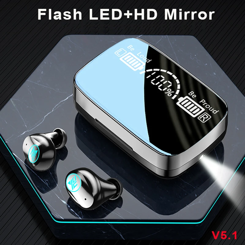 V5.1Tws Bluetooth-наушники Беспроводные наушники HD-наушники с зеркальным фонариком 3500