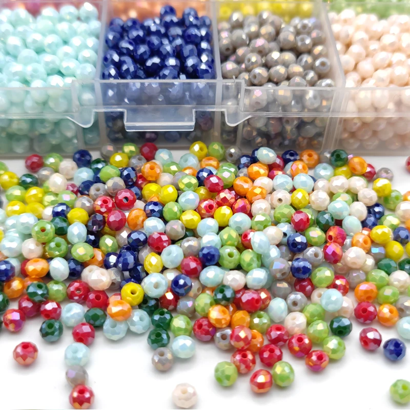 Crystal Beads 2 3 4 6 8mm Czech Shiny Faceted Glass Loose Spacer Round for Jewelry Making Necklace Bracelet Accessories