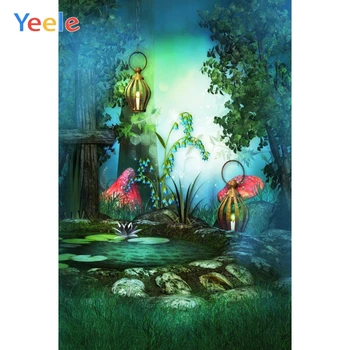 

Yeele Painting Photocall Forest Lantern Dreamy Lotus Photography Backdrop Personalized Photographic Backgrounds For Photo Studio