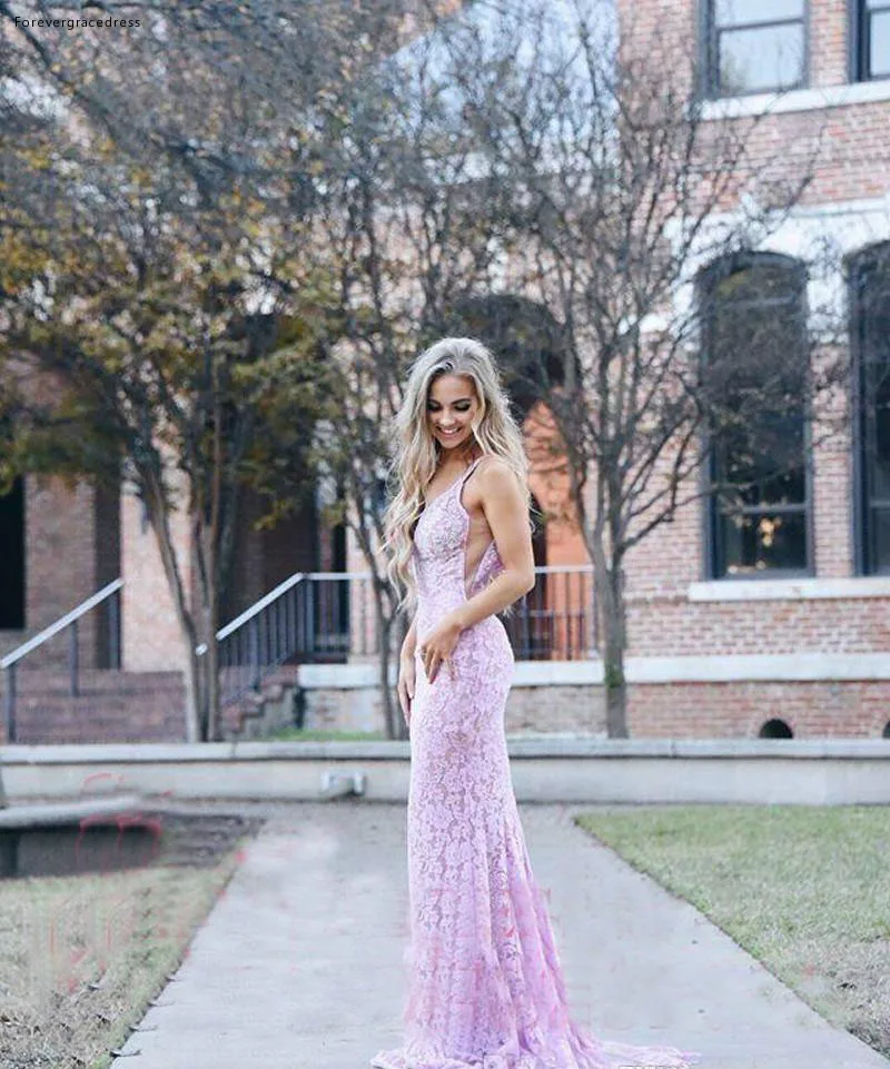 Новое поступление розовые свитера с v-образным вырезом Prom Dress Mermaid кружевное платье принцессы на выход, без рукавов праздничная одежда выпускной вечер праздничное платье на заказ сделано
