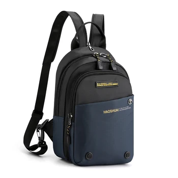 

Men's Messenger Bag PU Leather Chest Bags Crossbody Casual Shoulder Bags Man Multifunction Travel Hiking Sports Handbag Backpack