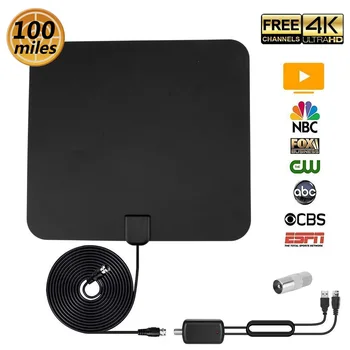 

Indoor Digital TV Antenna with Signal Amplifier Booster 100 Miles HDTV Antena TV Fox Aerial TV Surf Television Antennas Freeview