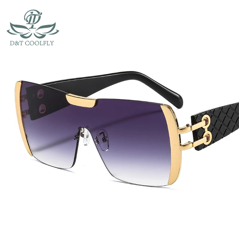 D&T 2021 New Fashion Sunglasses Women Men Brand Designer Gradients Lens Alloy PC Frame Luxury Hot Selling Quality Square Leopard big sunglasses