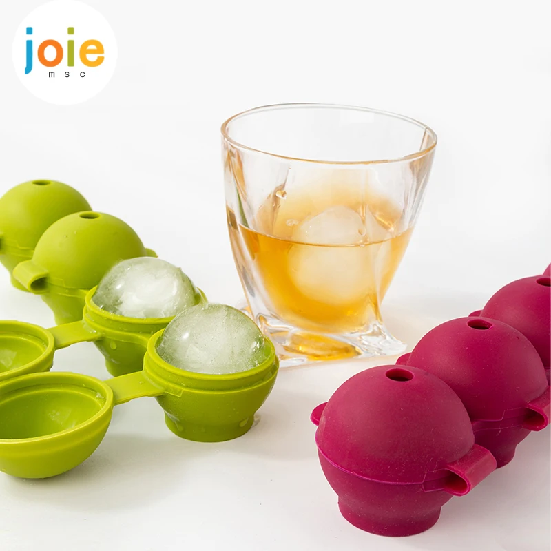Stampo Per Sfere Di Ghiaccio XXL | 4 Palline Jumbo Per Whisky E Cocktail | Silicone Alimentare BPA Free