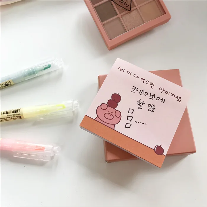 AngelHere Store Kawaii блокнот для заметок портативный милый поросенок проект Tearable memo Note для мальчиков девочек satiery офисные школьные принадлежности