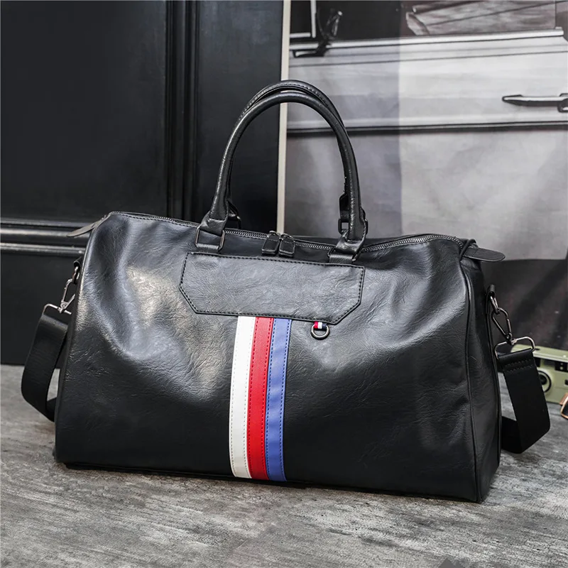 

2022 New travel bag Large capacity Hand luggage bag black sports bag multifunctional laptop bag waterproof leather handbag men