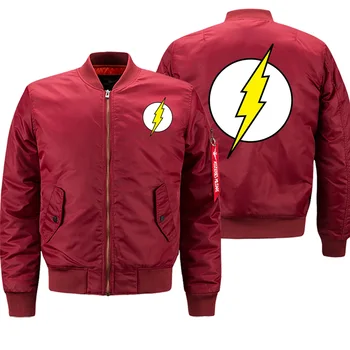 

Hot Sale Coat Thick Winter Jackets Men Streetwear The Flash Man Superhero Bomber Military Jacket Zipper Warm Clothing Motorcycle