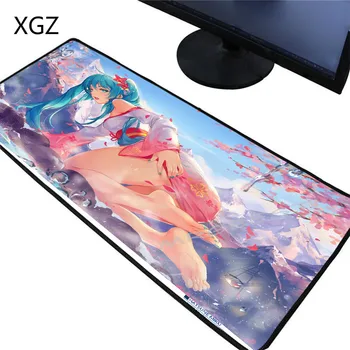 

XGZ Hatsune Miku Mouse Pad Lockedge Gaming Gamer Accessories Anime Mousepad Keyboard Computer Padmouse Cute Play Laptop Mats