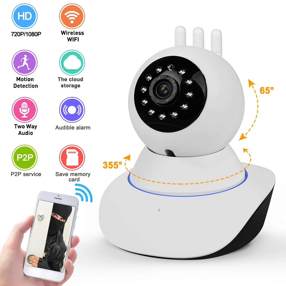 

1080P 720P IP Camera Wireless Home Security Camera Surveillance Camera Wifi Night Vision CCTV Camera 2mp Baby Monitor