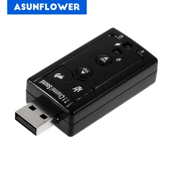 

External USB Sound Card 7.1 Channel 3D Audio Adapter with 3.5mm Headset MIC for Windows Win 2000/XP/7/8 Audio Sound Card Adapter