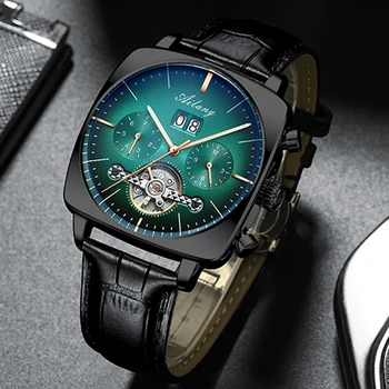 AILANG 2020 new watch men's automatic mechanical watch waterproof tourbillon black technology luminous fashion men's watch 1