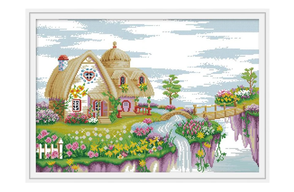 Dream Wonderland пейзаж Набор для вышивки крестом 14 карат белая ткань с принтом ручной работы вышивка искусство DMC украшение дома Набор для вышивки