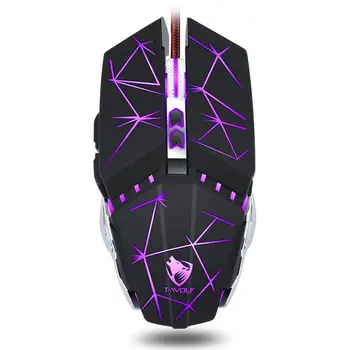 

Professional V7 USB Wired Shining Programming Mouse 7 Buttons Adjustable 2000DPI Optical PC Mechanical Gaming Mice LED Backlight