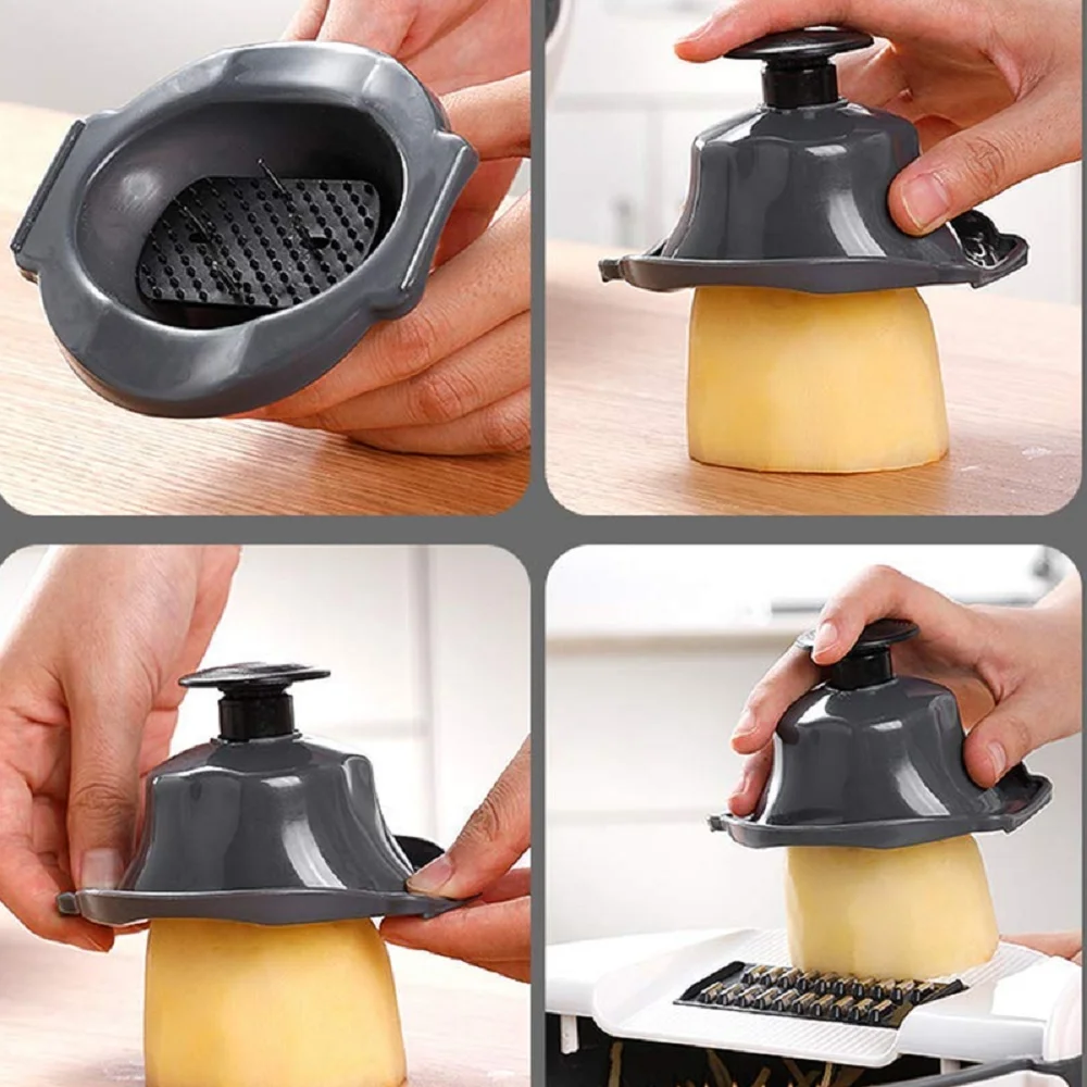WALFOS Magic Multifunctional Rotate Vegetable Cutter With Drain Basket Kitchen Veggie Fruit Shredder Grater Slicer