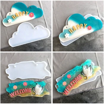 

Crystal Epoxy Resin Mold Doorplate Door Signs DIY Plate Casting Silicone Mould