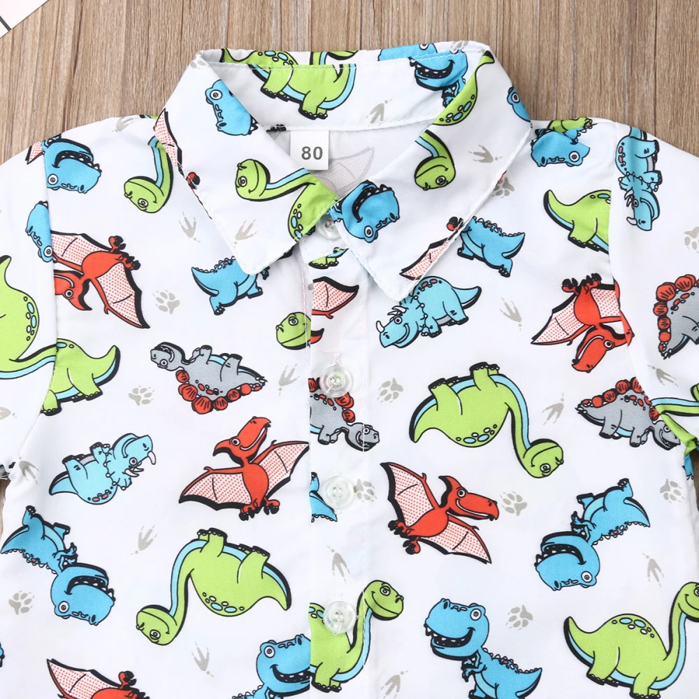 Топы с короткими рукавами и динозавром для маленьких мальчиков, футболка+ шорты, школьная одежда, летняя одежда