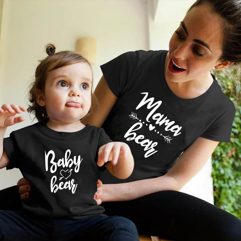 Family Matching Daughter Love-Look Mama Baby Outfits T-Shirts Mommy Me And Summer Cotton