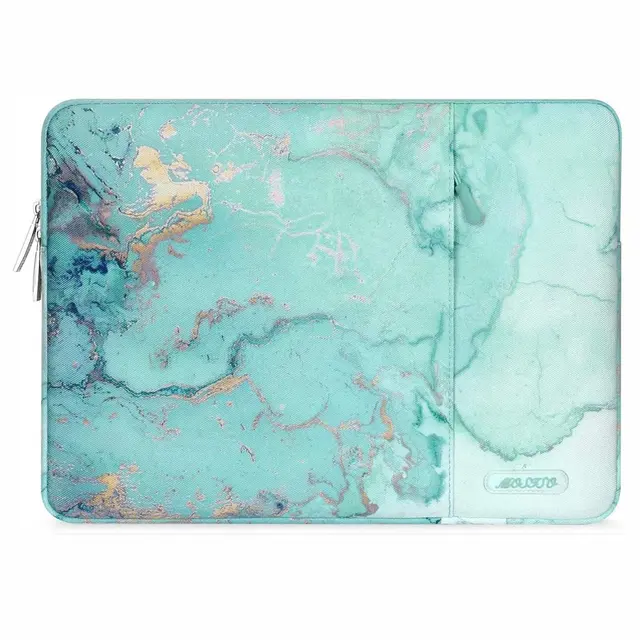 Laptop Bag Sleeve 13 14 15.6 inch Carrying Case For 2021 2020 Macbook Air Pro M1 Lenovo HP Dell Asus Acer Huawei Notebook Cover Ver Green Marble