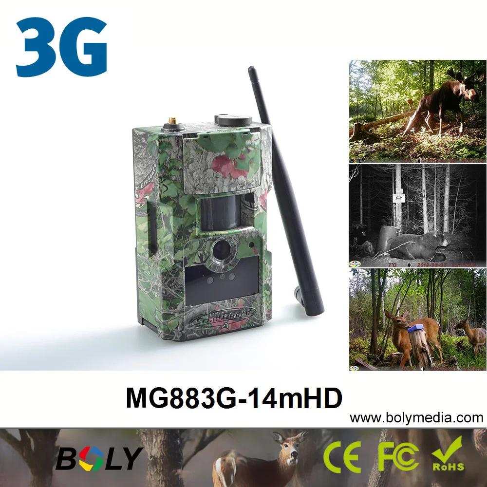 BolyGuard 3G Wireless Hunting Cameras MG883G-14mHD MMS/GPRS 14MP 940nm Invisible IR Trail Cameras Photo Traps