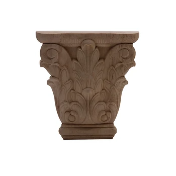 

Wood Applique Stigma Wood Mouldings Carved European Long Leaves Wooden Furniture Pillars Accessories for Furniture Legs Cabinet
