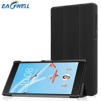 

For Lenovo tab4 7" TB-7504F/N Tablet Auto-Wake up/Sleep Protective Shell Ultra-thin Leather Flip Case Bracket Shockproof Cover