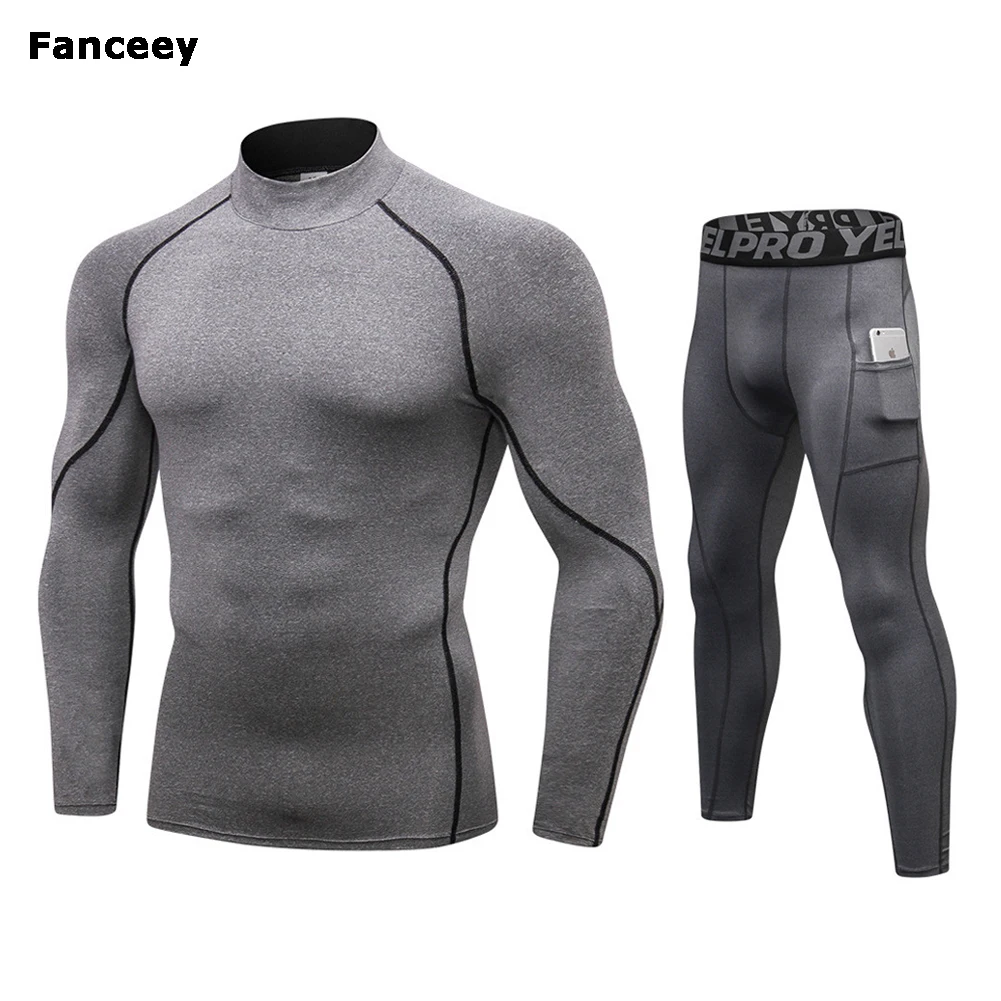 Fanceey High Collar Warm Sportswear Man Sport Tracksuit Men Sport Wear