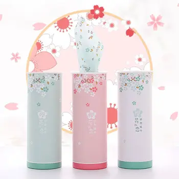 

40 Times 3 Ply Disposable Facial Tissues Nordic Style Colored Cheery Blossom Travel Portable Cylinder Box For Office Car Home