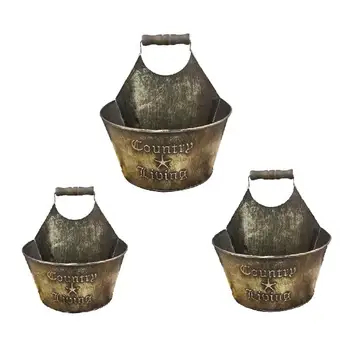 

3pcs Retro Flowet Pot Plant Pot Rural Metal Household European Retro Mini Garden Pot Flowet Pot Plant Pot For Garden Home