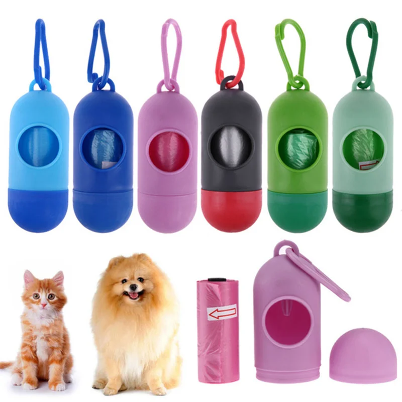 

Pet Dog Poop Bag Dispenser Pill Bone Shape Waste Garbage Bags Carrier Holder Poop Litter Box Bags Pet Dog Products Supplies