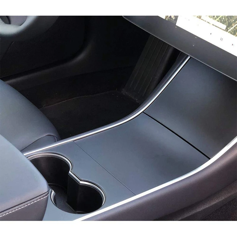 Набор для обертывания центральной консоли, углерод, наклейка, протектор для Tesla, модель 3-матовый черный