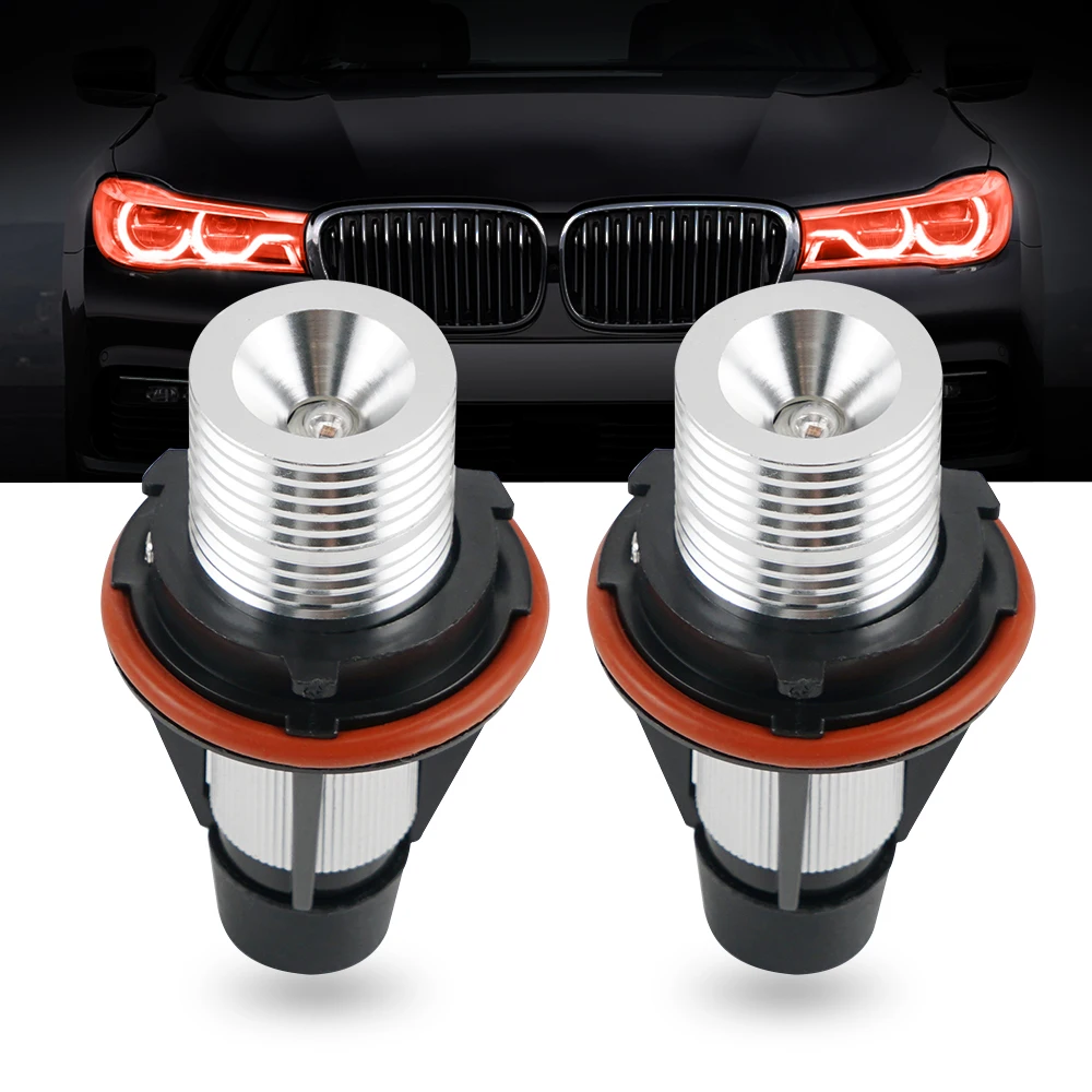 Bevinsee 2 uds LED Halo Ojos de Ángel bombillas de faros para BMW E39 E87 E83 E53 E60 E61 E63 E64 E65 E66 X5 X3