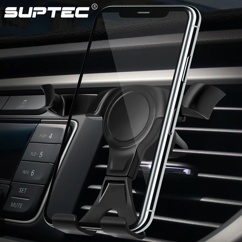 SUPTEC Gravity Автомобильный держатель для телефона вентиляционное отверстие крепление держатель мобильного телефона для телефона в автомобиле подставка поддержка для iPhone XS samsung gps